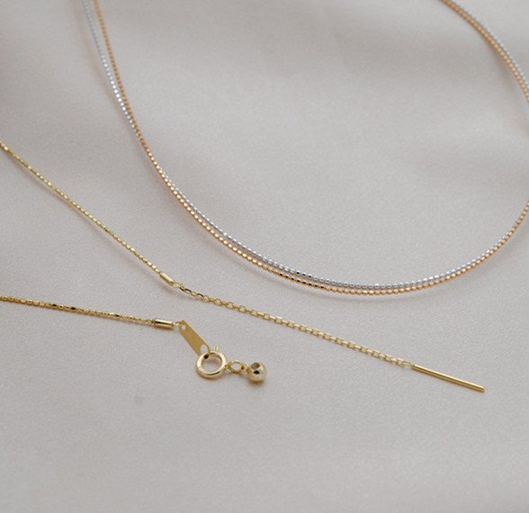 Collar Adjustment Chain 18K Gold Necklace Sleeve Chain Empty Holder DIY Accessories – Bild 4