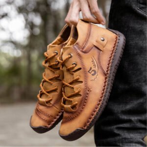 Hand-sewn Men's Oversize Outdoor Boots Leather Shoes