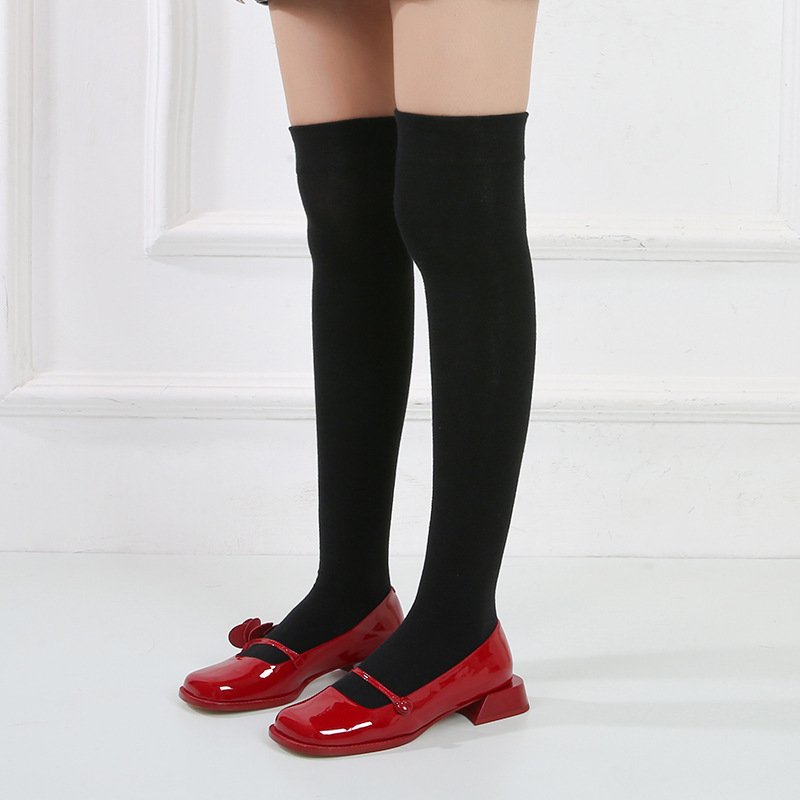 A Rose Single Shoe Square Toe Low-heel Bridal Shoes – Bild 6