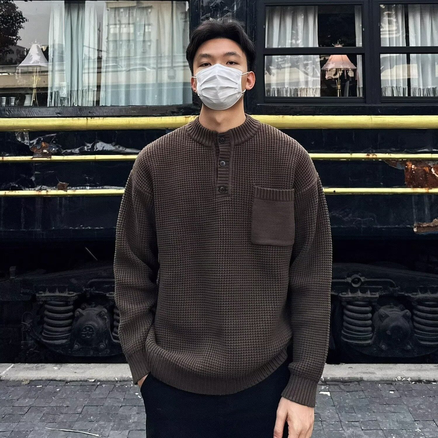 Sweater Men's Long-sleeved Knitted Top – Bild 2