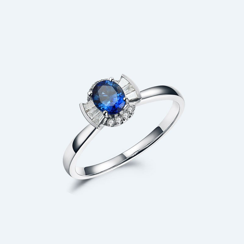 Jewelry 18k Gold Natural Sapphire Women's Ring – Bild 5