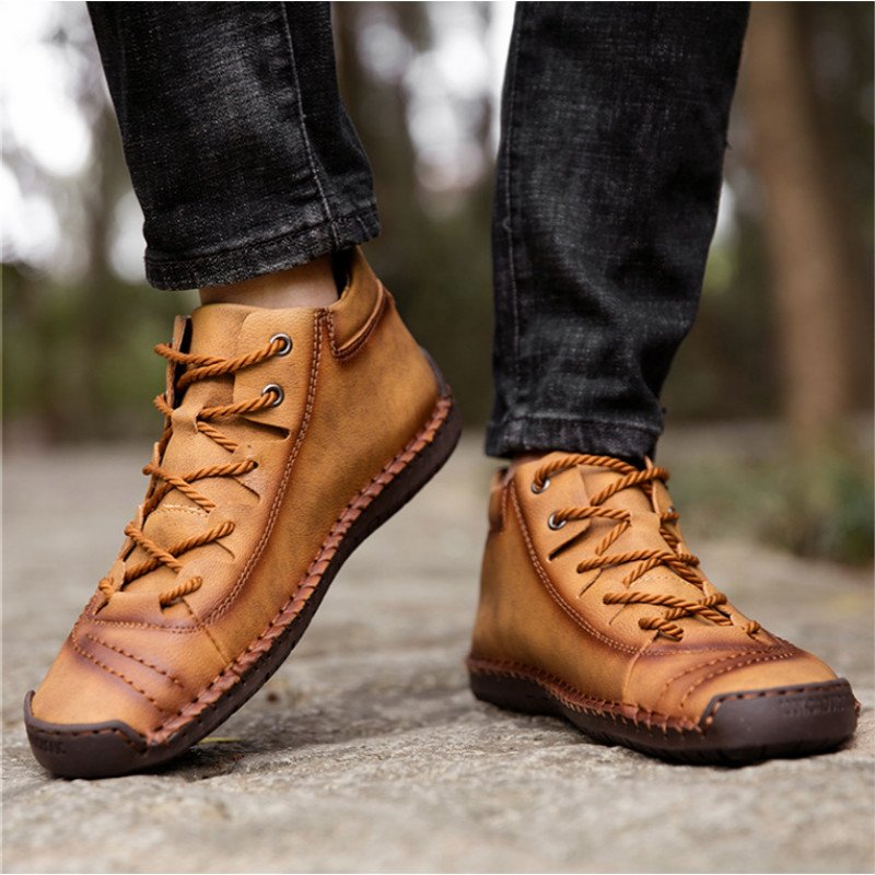 Hand-sewn Men's Oversize Outdoor Boots Leather Shoes – Bild 7
