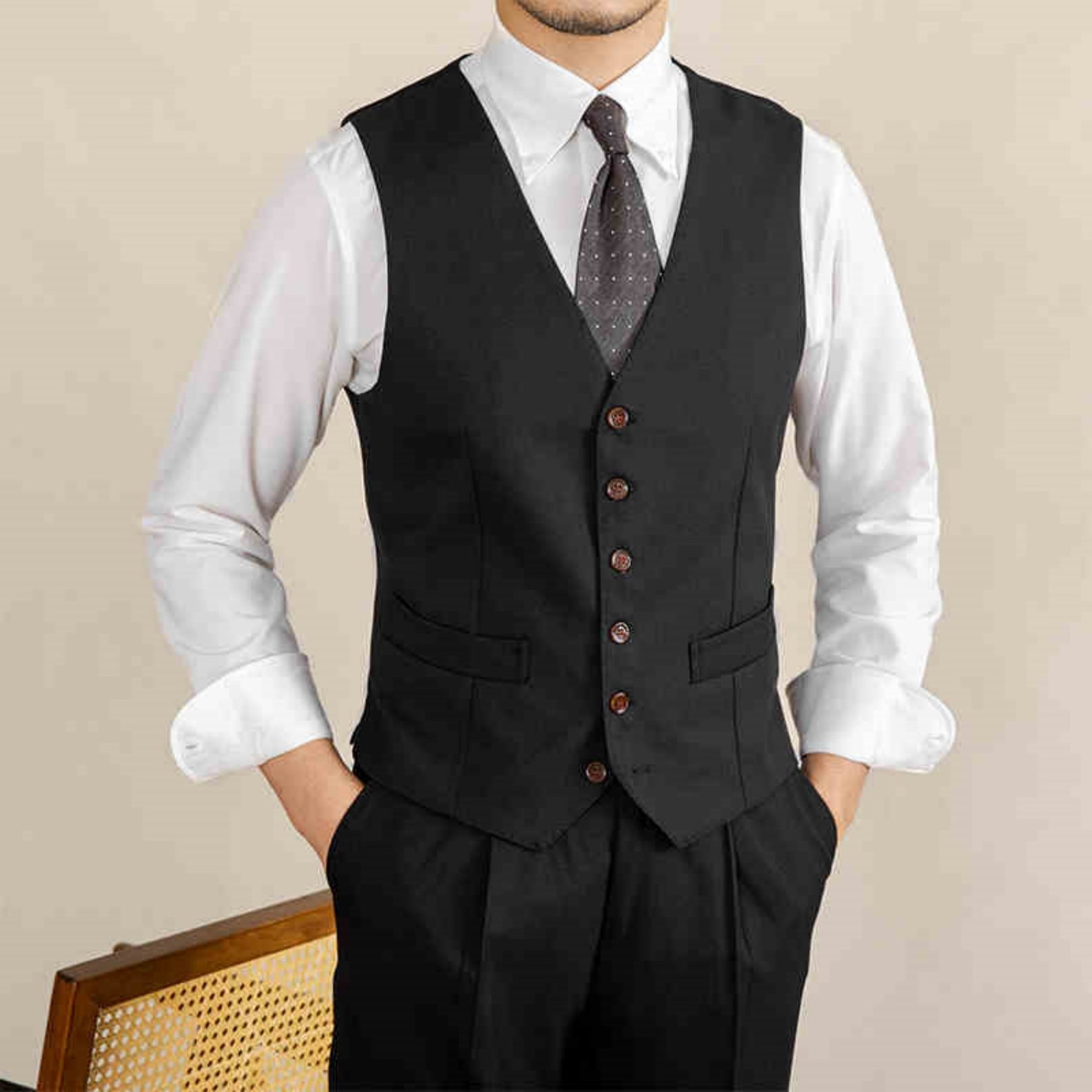 Retro Italian V-neck suit vest – Bild 3