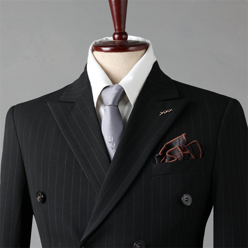 Double Breasted Stripes Suit Men's Suits – Bild 3