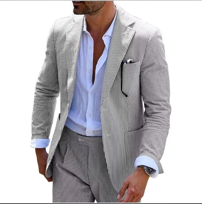 Men's Two-piece Suit Seersucker Summer – Bild 5
