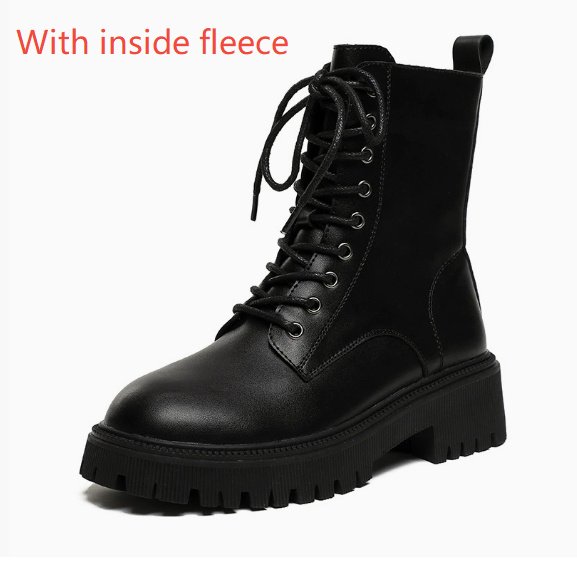 Thin Side Zip Platform Thick Heel British Fan Boots For Women – Bild 7