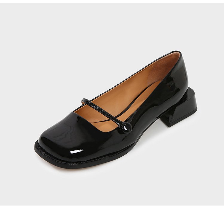 A Rose Single Shoe Square Toe Low-heel Bridal Shoes – Bild 5