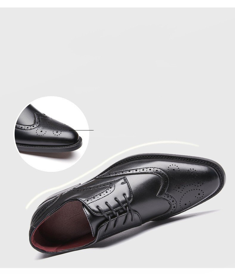 British Lace Up Block Carved Leather Shoes – Bild 8