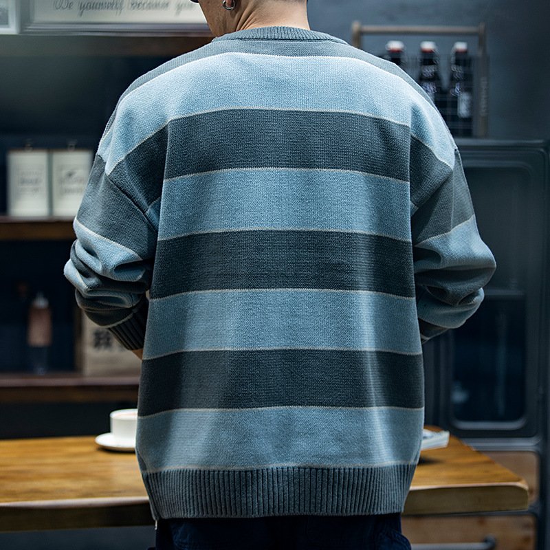 Men's Loose Fashion Brand American Crew Neck Casual Sweater Men's – Bild 2