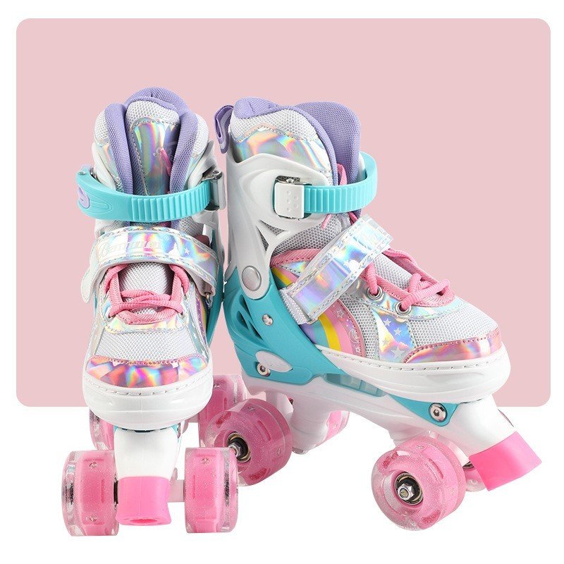 Children's Skates Double Row Four Wheel Full Flash – Bild 5