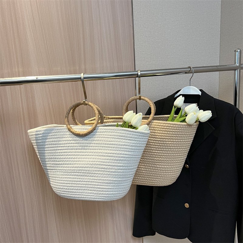 Woven Beach Vacation Portable Straw Bag – Bild 3