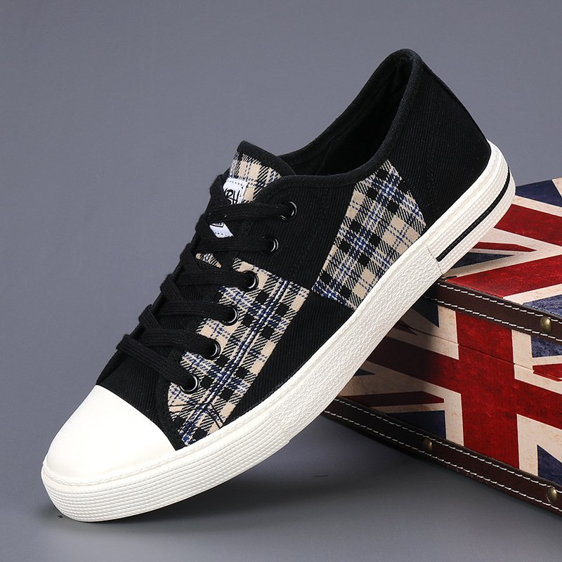 Men's Canvas Lightweight Height Increasing Stitching Casual Low Top Sneakers Shoes – Bild 8