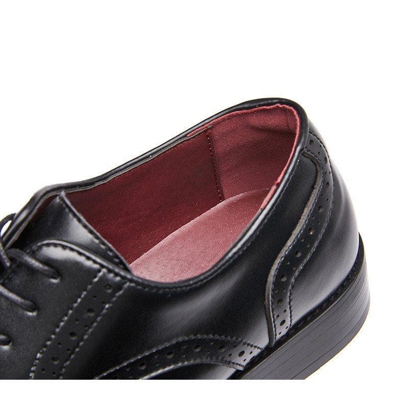 British Lace Up Block Carved Leather Shoes – Bild 5