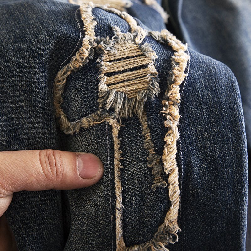 Retro Fashion And Personalized Ripped Jeans For Men – Bild 4