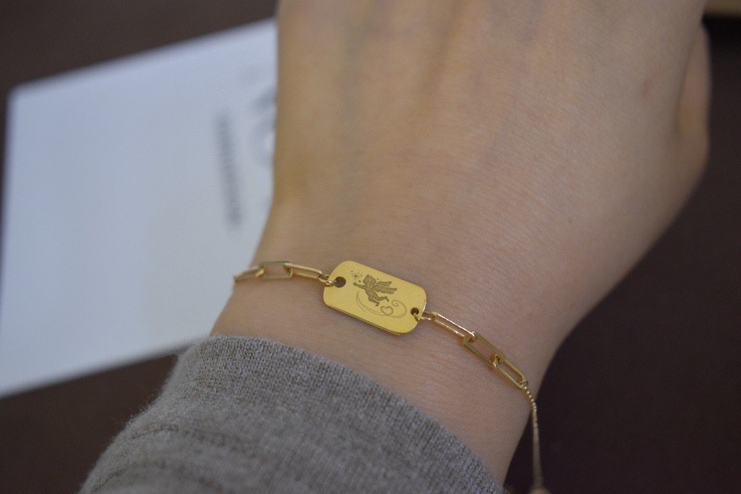 18k gold angel clavicle chain – Bild 6