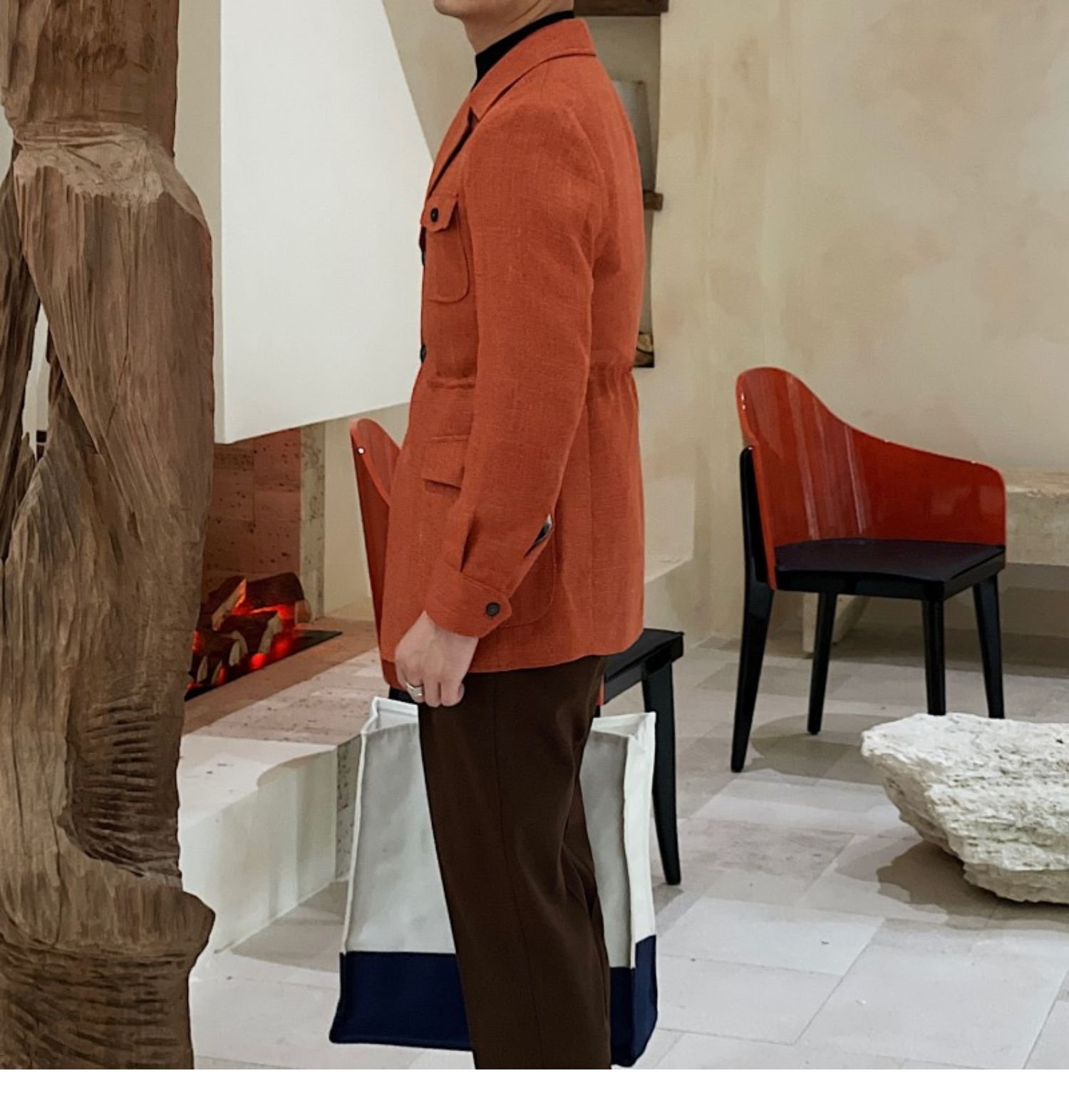 Retro Waist Cinching Casual Slim Fit Jacket, Suit Jacket For Men – Bild 9