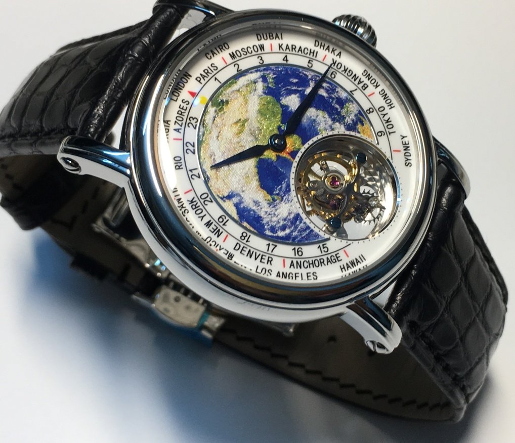 3D Globe Tourbillon Round Watch Fashion – Bild 2