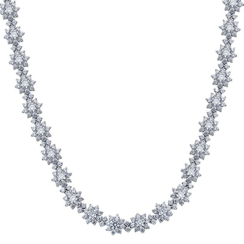 925 Silver High Carbon Diamond Sunflower Collarbone Chain – Bild 4