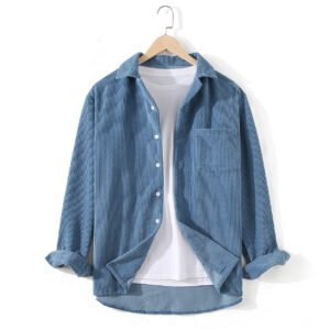 Autumn Corduroy Solid Color Long Sleeve Craft Loose Japanese Style Shirt Easy Matching Coat