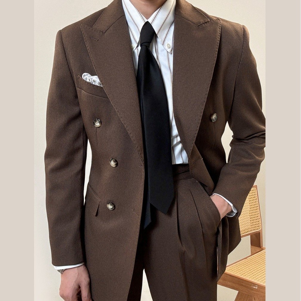 Spring Double Breasted Closure Collar Suit – Bild 2