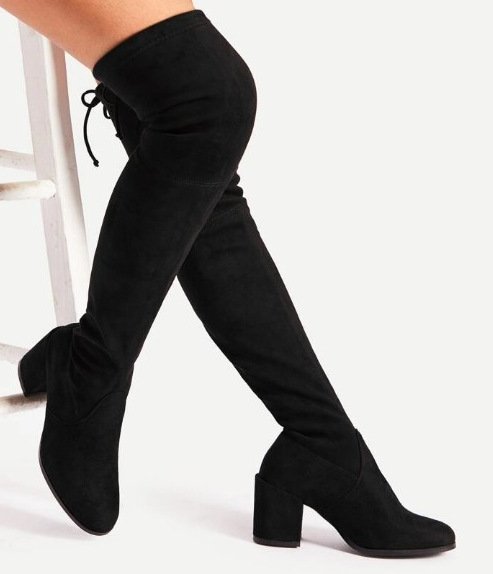 Mid-High Tube Chunky Heel High Heel British Style Fashion All-match Stretch Boots – Bild 6