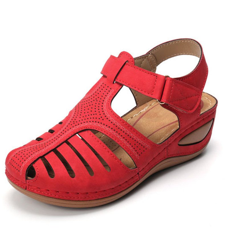 Women's Plus Size Retro Sandals Round Toe Wedge Sandals – Bild 5