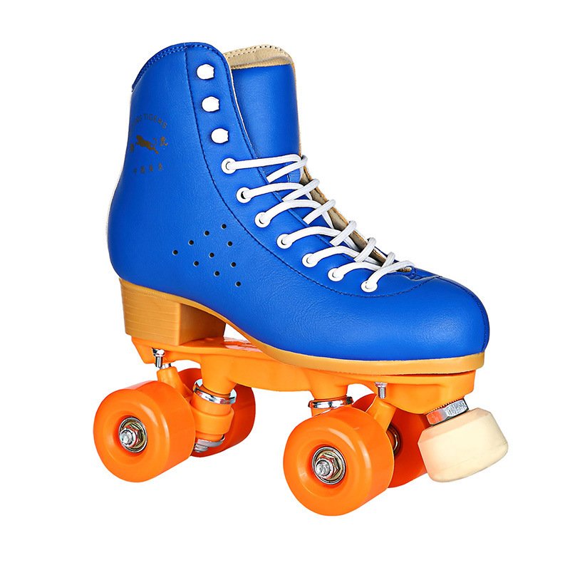 Black Roller Skates Four-wheel Shoes With Adjustable Brake PU Wheels – Bild 5