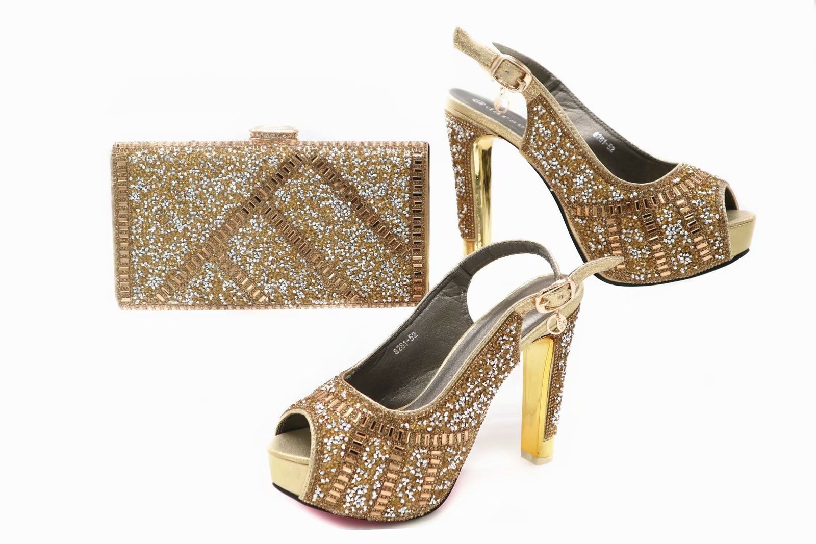 Top Quality Peep Toes Shoes Matching Clutch Bag For Summer – Bild 2