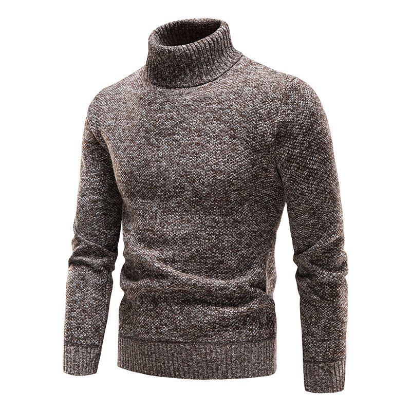 Men's Turtleneck Sweater Fashion Slim Fit Pullover Long-sleeved Knitted Top Solid Color Clothing – Bild 3