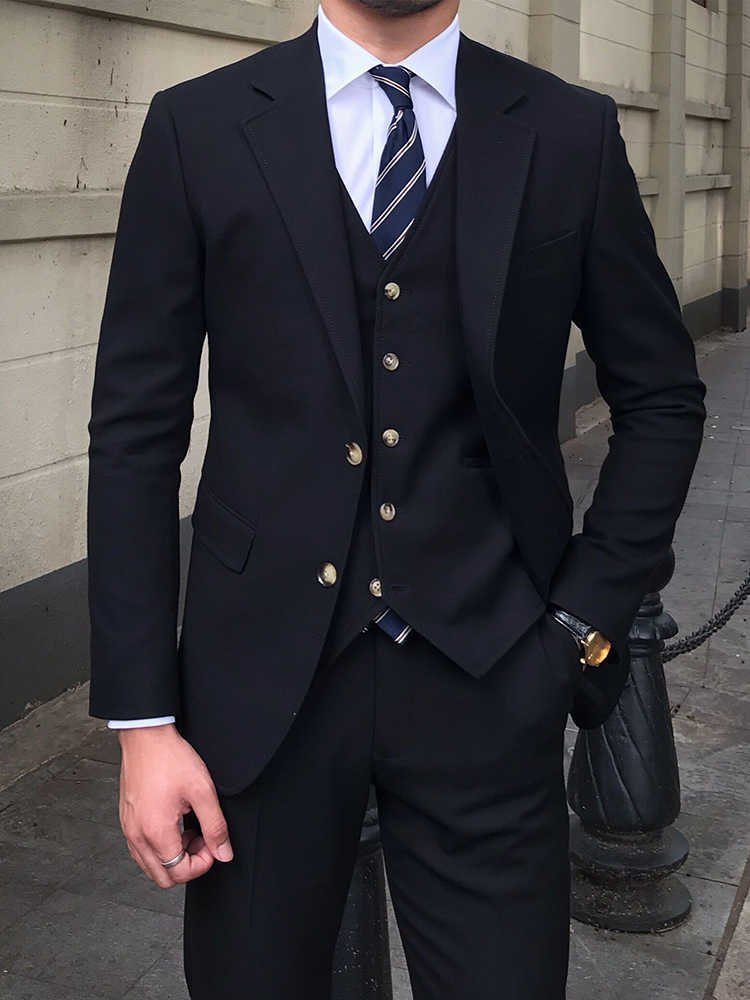 Men's Slim-fitting Suit Three-piece Suit Versatile Casual – Bild 3