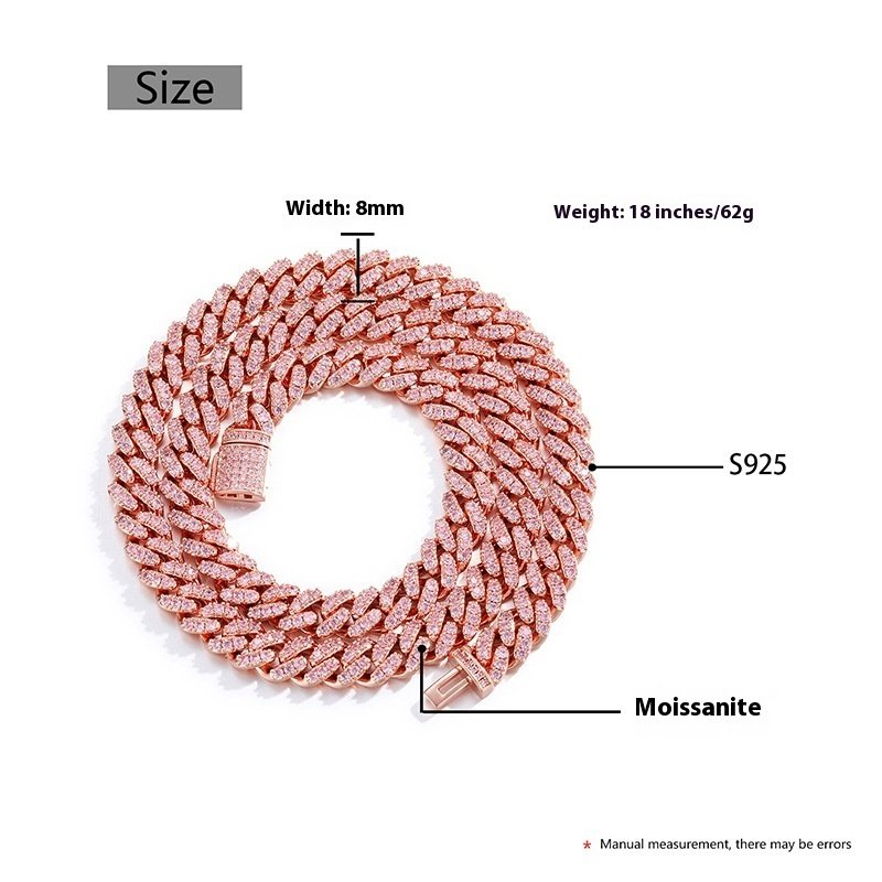 Sterling Silver 8mm Moissanite Necklace Box Buckle – Bild 5