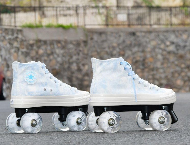 Camouflage Canvas Skates Double Row Four-wheeled Adult – Bild 5
