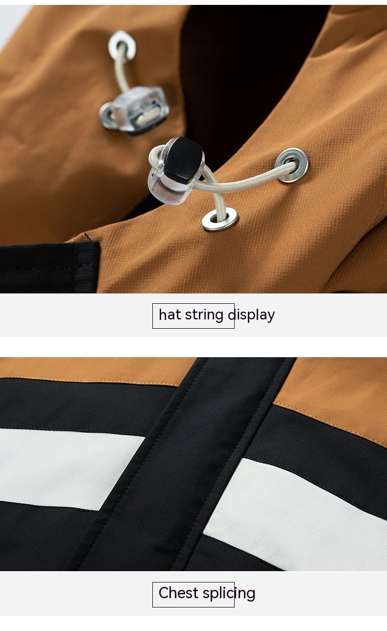 Men's Colorblock Hood Loose Trendy Coat – Bild 5