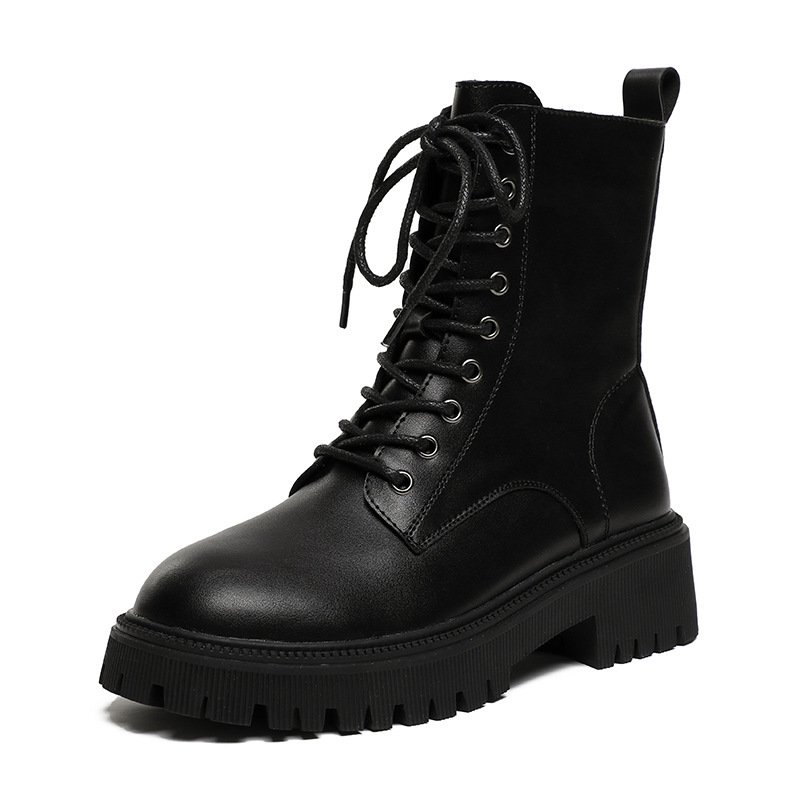 Thin Side Zip Platform Thick Heel British Fan Boots For Women – Bild 5