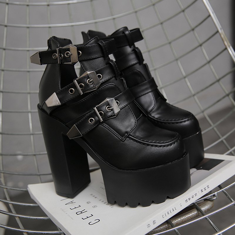 Spring Chunky Heel High Boots Shoes – Bild 5