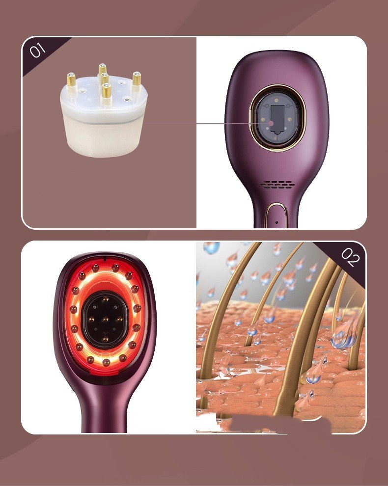 Red And Blue Hair Growth Hair Nourishing Hair Hair Prevention Hair Loss Into Care Comb – Bild 2