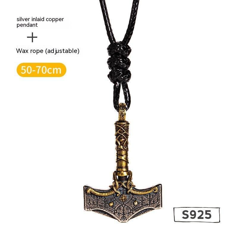 Carved Silver Inlaid Copper Vintage Silver Necklace – Bild 10