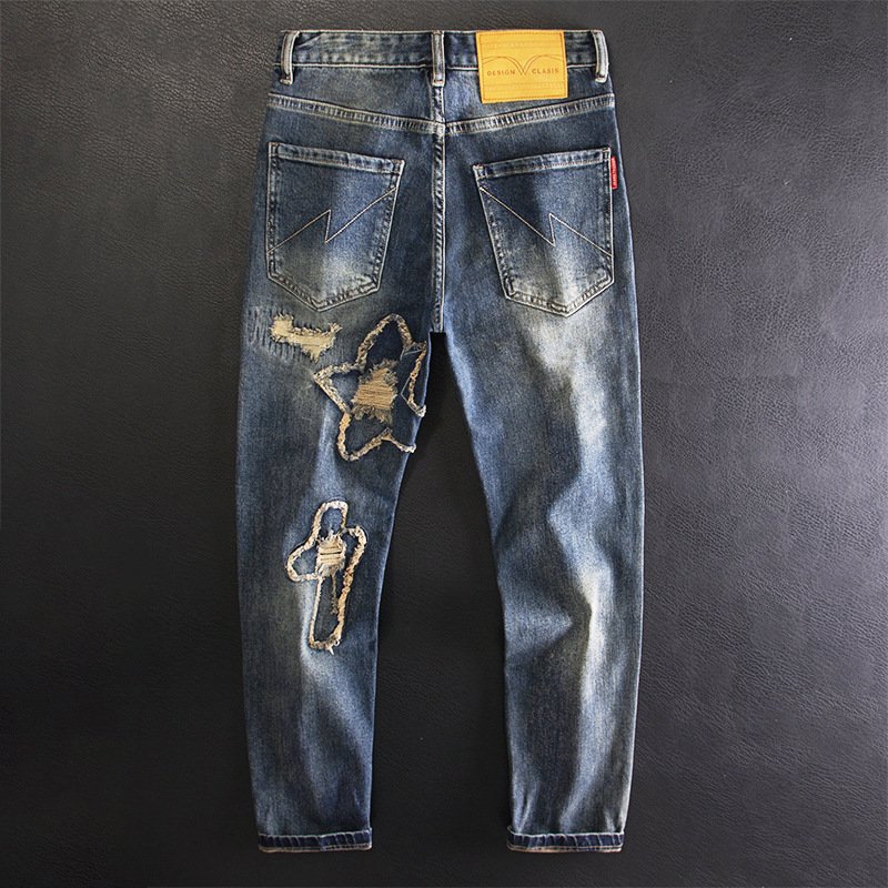 Retro Fashion And Personalized Ripped Jeans For Men – Bild 2