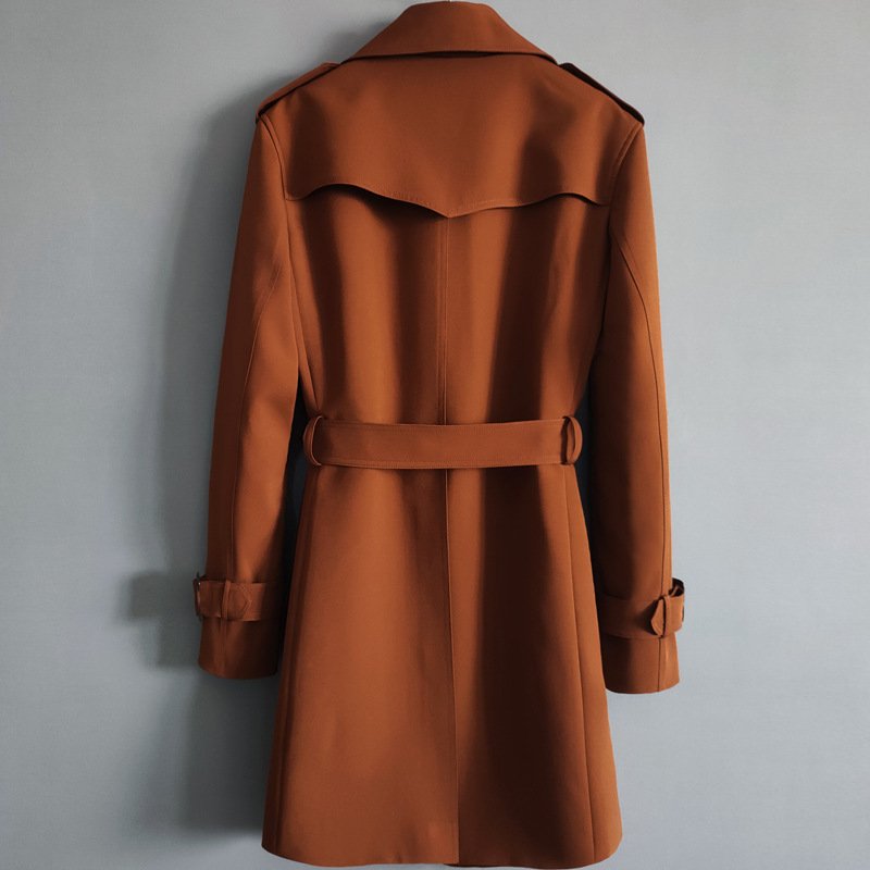 Men's Classic Double-breasted Trench Coat Long – Bild 5