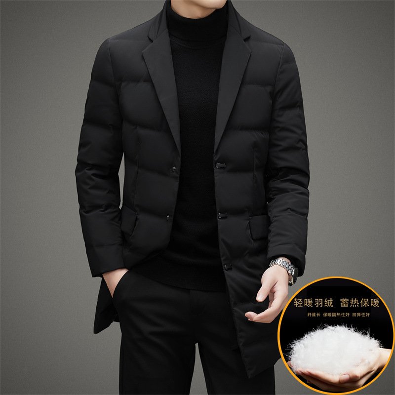 Men's Scarf Collar Cold-proof Down Jacket Coat Mid-length – Bild 6