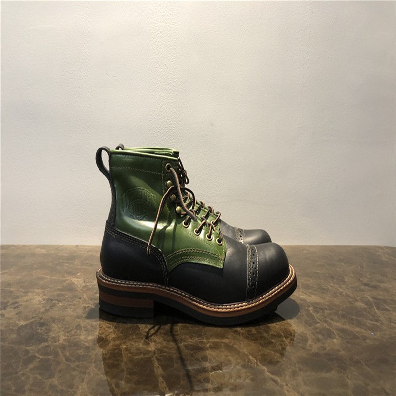 High-top Boots Leather All-match Mid-top Men's Shoes Trend – Bild 5