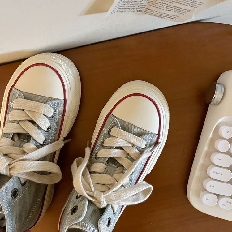 Women's Synthetic Leather Lace-up High-top Rubber Casual Shoes – Bild 10