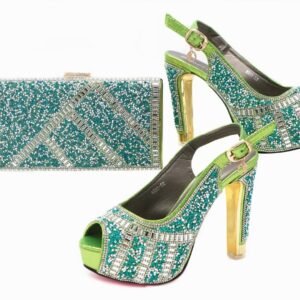 Top Quality Peep Toes Shoes Matching Clutch Bag For Summer