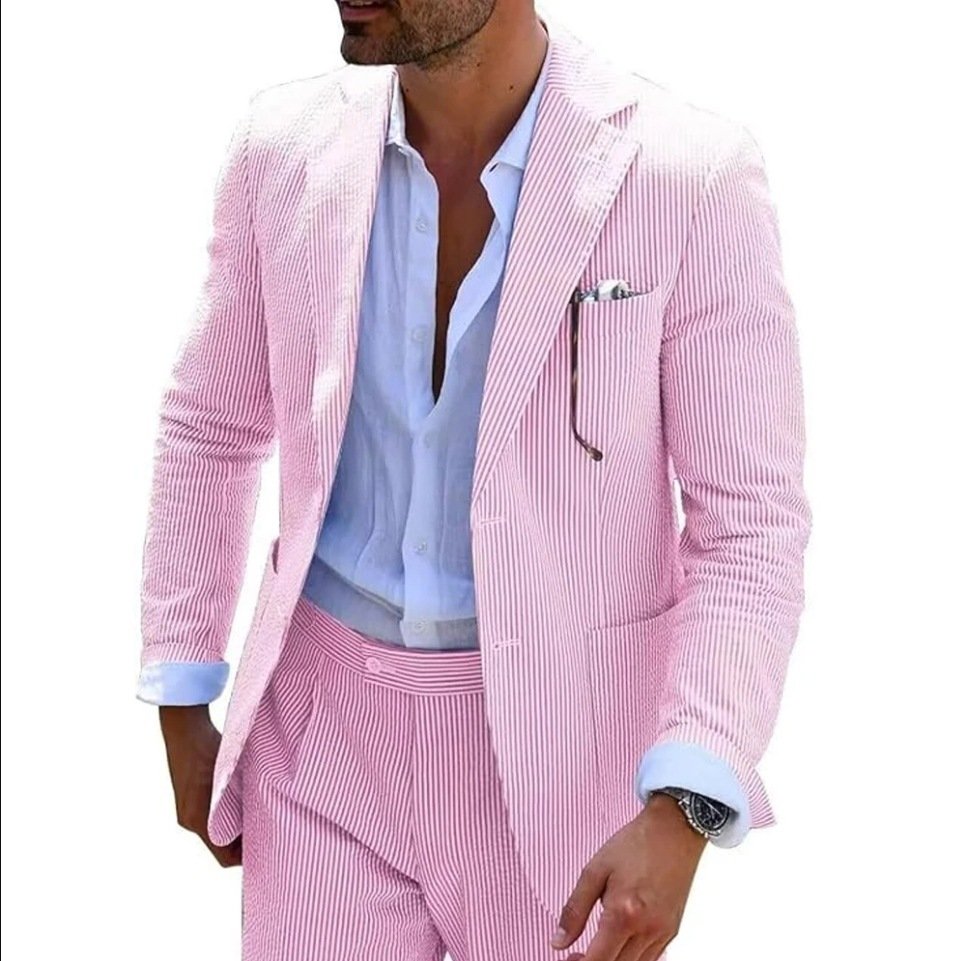 Men's Two-piece Suit Seersucker Summer – Bild 7