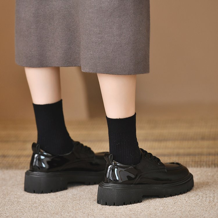 Platform Leather Shoes Women's British Style Slimming – Bild 4