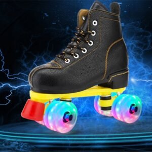 Double Row Skating Four 4 Rollers Professional Night Flash