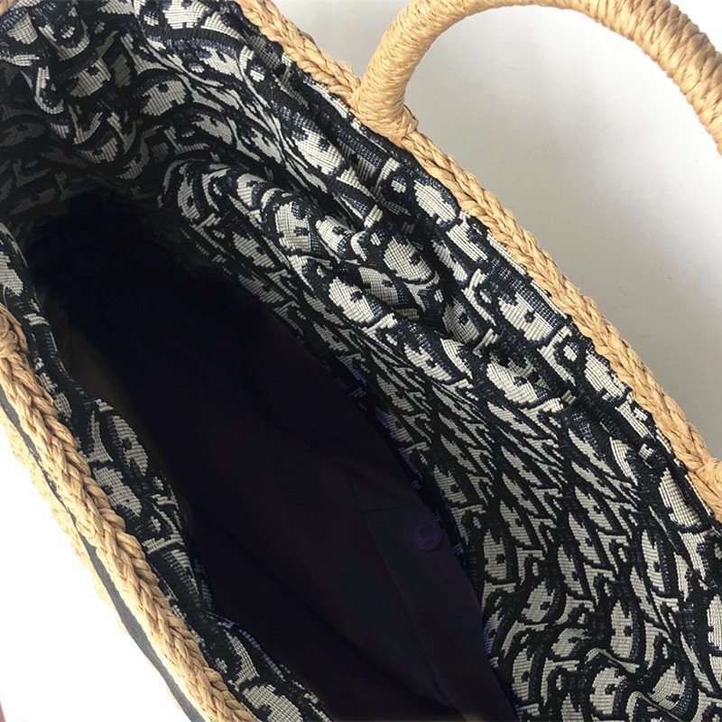 Handheld Straw Bag With Round Barrel Weaving – Bild 5