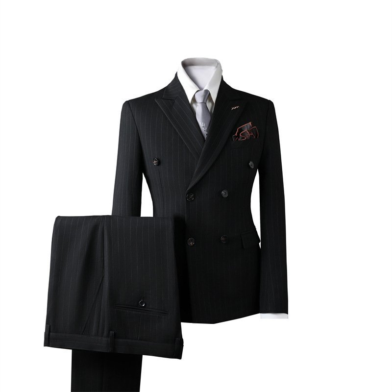 Double Breasted Stripes Suit Men's Suits – Bild 5