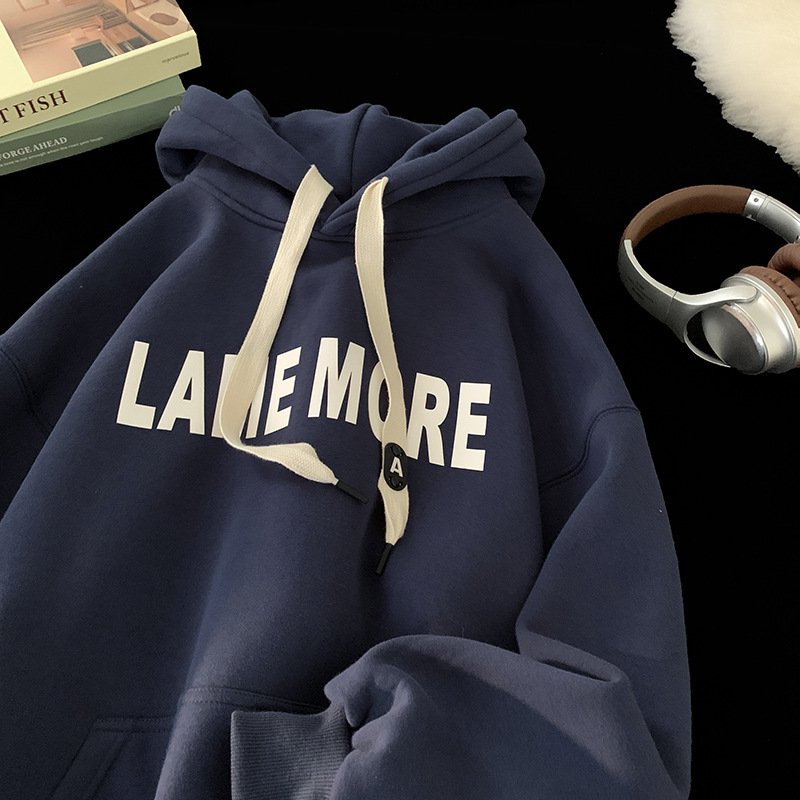 American-style Heavy Hooded Sweater Men's Fleece-lined Thickened – Bild 2