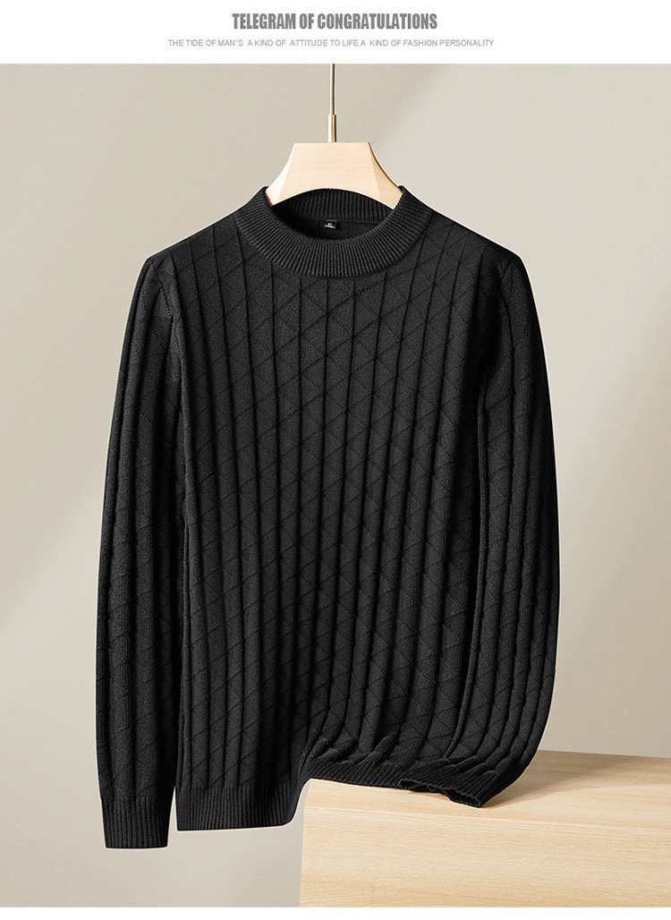 Men's Plus Size Knitted Sweater Loose Round Neck Bottoming Shirt – Bild 10